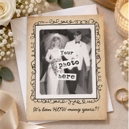 結婚記念日 ヴィンテージ写真テンプレート 招待状
