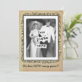 結婚記念日 ヴィンテージ写真テンプレート 招待状 (スタンド正面)