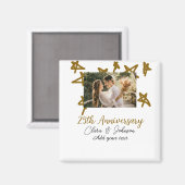 結婚記念日 名前 年 画像 ゴールド スター マグネット (正面/裏面)