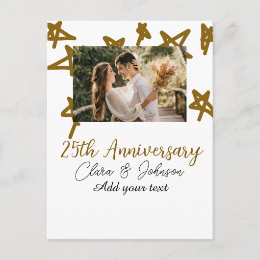 結婚記念日  名前 年 画像 金星 ポストカード (正面)