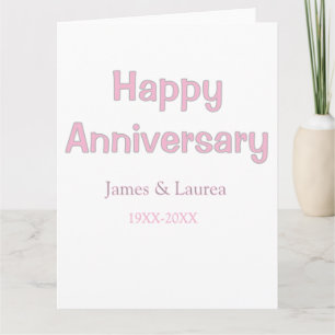結婚記念日 名前 日付 年 ピンク グレー カード