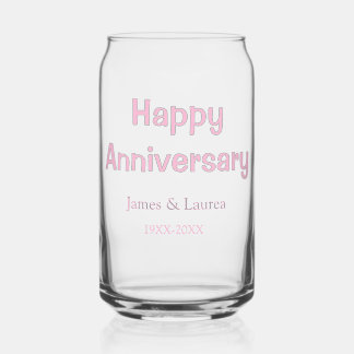 結婚記念日 名前 日付 年 ピンク グレー ガラス缶
