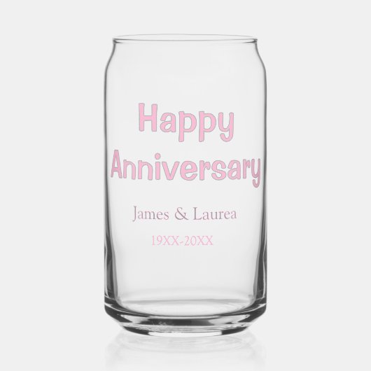 結婚記念日 名前 日付 年 ピンク グレー ガラス缶 (裏面)