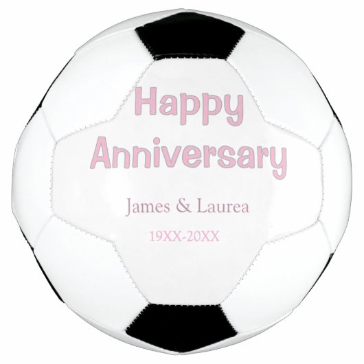 結婚記念日 名前 日付 年 ピンク グレー サッカーボール (正面)