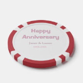 結婚記念日 名前 日付 年 ピンク グレー ポーカーチップ (シングル)