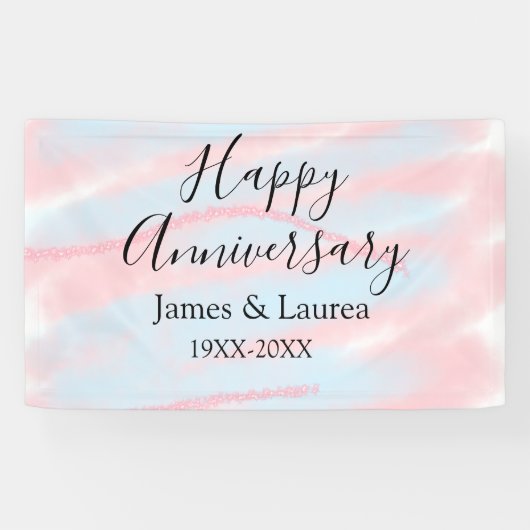 結婚記念日 名前 日付 年 ペーストルカラー  横断幕 (横)
