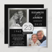 結婚記念日 - 当時と現在 フォト招待状 招待状 (正面/裏面)