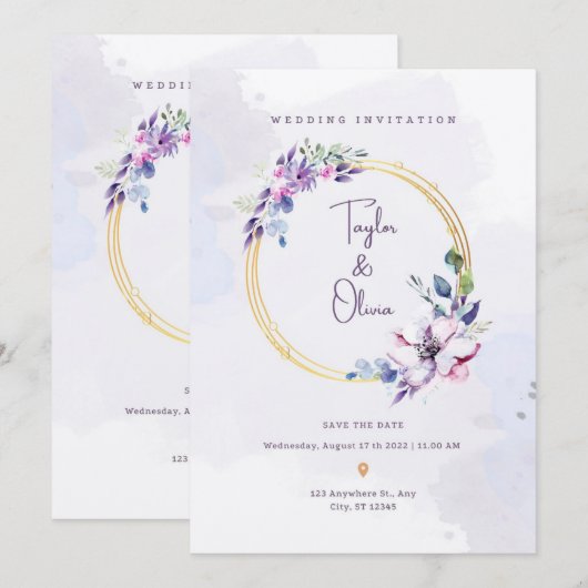 結婚記念日 招待状 (正面/裏面)