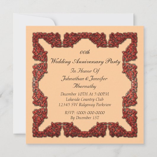 結婚記念日 招待状 (裏面)