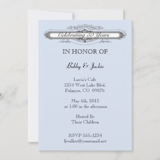 結婚記念日 招待状 (正面)