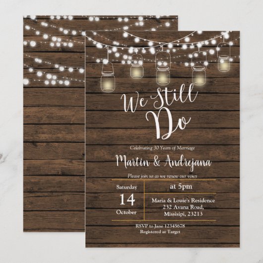 結婚記念日 私たちはいまだに 招待カード 招待状 (正面/裏面)