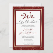 結婚記念日　私たちはまだ愛を誓う　エレガントゴールド招待状 招待状 (正面)