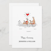 結婚記念日 結婚カップル ハート カヌー (正面/裏面)