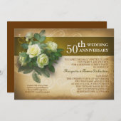 結婚記念日 美しい ヴィンテージ ご招待状 招待状 (正面/裏面)