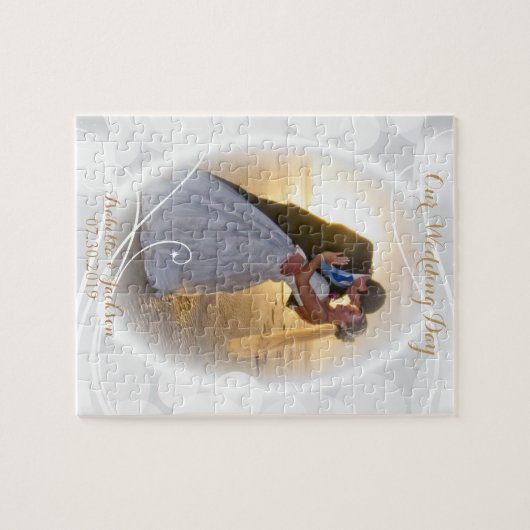 結婚記念日/記念日 – DIY写真 ジグソーパズル (横)