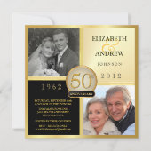 結婚記念日 過去と現在 写真招待状 招待状 (正面)