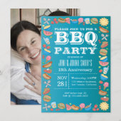 結婚記念日 BBQ パーティー 誕生日 バーベキュー 招待状 (正面/裏面)