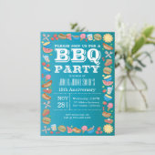 結婚記念日 BBQ パーティー 誕生日 バーベキュー 招待状 (スタンド正面)