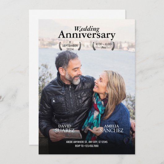 結婚記念映画のポスター写真 招待状 (正面/裏面)