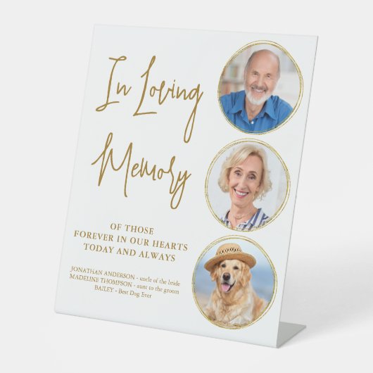 結婚記念金ゴールド愛エレガント想の写真 台座サイン (正面)