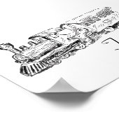 結婚記念　ウェディングトレイン　指紋ゲストブック ポスター (角)