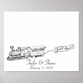 結婚記念　ウェディングトレイン　指紋ゲストブック ポスター