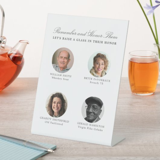 結婚記念 四枚写真 カクテル メニュー 台座サイン (インサイチュ)