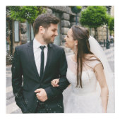 結婚記念 新婚夫婦の初めてのクリスマス 赤い写真 フォトキューブ (正面)