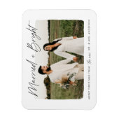 結婚記念 輝くスクリプト写真 マグネット (縦)