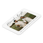 結婚記念 輝くスクリプト写真 マグネット (左側)