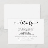 「結婚証明書」カリグラフィー詳細カード 招待状 (正面/裏面)