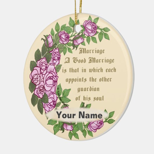 結婚詩 オーダーメイド 結婚記念品 セラミックオーナメント (左)