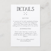 結婚詳細の素朴招待状挿入 エンクロージャーカード (正面)