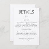 結婚詳細の素朴招待状挿入 エンクロージャーカード (正面/裏面)