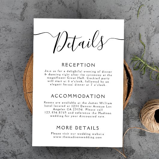 結婚詳細ミニマル エンクロージャーカード