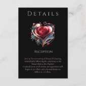 結婚詳細心形モダンバラ エンクロージャーカード (正面)