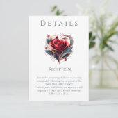 結婚詳細心形モダンバラ エンクロージャーカード (スタンド正面)