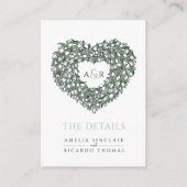 結婚詳細白チューリップ花束モノグラムenc エンクロージャーカード (正面)