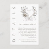 結婚詳細白ハート花 エンクロージャーカード (裏面)