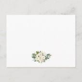 結婚詳細白フローラ緑カード ポストカード (裏面)