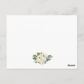 結婚詳細白フローラ緑カード ポストカード (裏面)