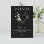 結婚詳細白モダンハートの花 エンクロージャーカード (スタンド正面)