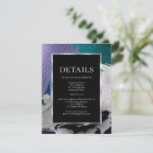 結婚詳細 | メタリック絵を描ストロークティール(緑がかった色)薄紫 エンクロージャーカード (スタンド正面)
