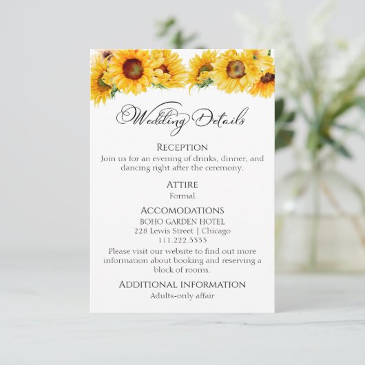 結婚詳細 | RSVP | QRコードエンクロージャカード エンクロージャーカード (スタンド正面)