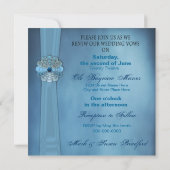 結婚誓いの更新 - 招待状 - エレガントな青 (裏面)