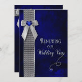 結婚誓いの更新 招待状 コボルトブルー (正面/裏面)