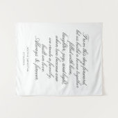 結婚誓約の背景　パーソナライズされたカリグラフィー タペストリー (正面(横))