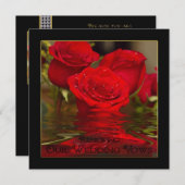 結婚誓約を更新 - 赤いロマンチックなバラ/招待状 招待状 (正面/裏面)