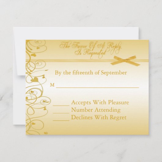 結婚誓約更新の返信招待状 出欠カード (正面)