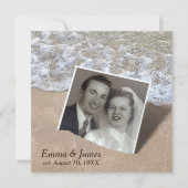 結婚誓約更新ビーチスナップショット 招待状 (正面)